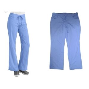 Grey's Anatomy Riley 5-Pocket Mid-Rise Flared Leg Scrub Pant Ceil Blue Sz Large